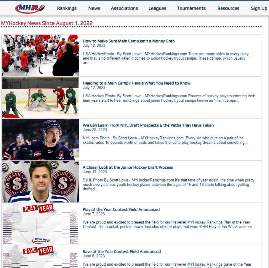 My Hockey Rankings 2025 - Controversial Resource Website